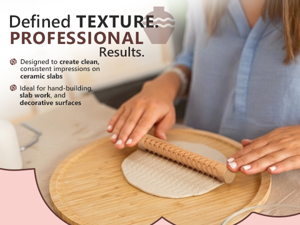 Professional caly texture rollers beech wood