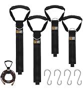 Hanging Extension Cord Holder - Handle Wrap Straps with S Hooks 4Pack 22" 35" Heavy Duty Garage O...