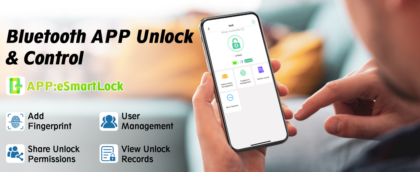 Fingerprint Padlock,Heavy Duty Smart Padlock