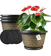 Nooulap 4 Pack 12 Inch Plant Pots,Large-Plant-Flower-Planters-Plastic, Flower Pots Outdoor Indoor...