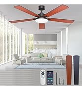 DIAMONDFORGE 62 inch Ceiling Fans with Lights and Remote Control,Indoor/Outdoor Flush Mount Low P...