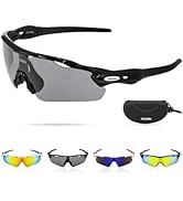LOLOON Cycling Glasses for Men Women Youth, UV Protection Sports Sunglasses for Running Climbing ...