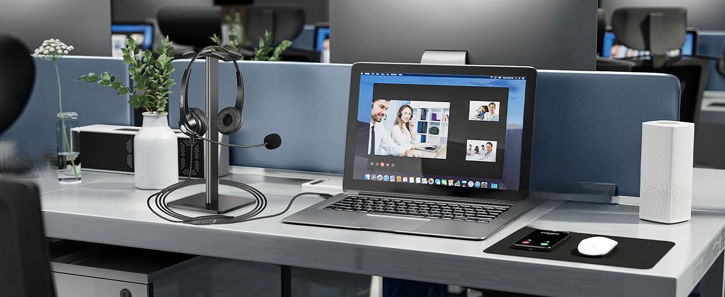 Callez Wired 3.5mm/Type-C Headset with Mic for Work