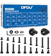 DFDU 3400PCS M3 Hex Socket Button &amp; Cap Head Screws Kit 12.9 &amp; 10.9 Steel | Black Zinc Plated Mac...