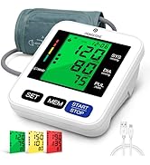 Blood Pressure Monitor Upper Arm Blood Pressure Machine for Home Use BP Cuff Kit, Large 3-Color 3...