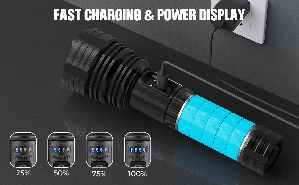 Flashlights LED High Lumens Rechargeable, 990,000 Lumen Super Bright Flashlight