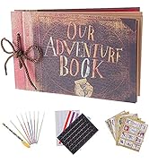 RECUTMS Our Adventure Book Scrapbook Pixar Up Handmade DIY Family Photo Album Expandable 11.6x7.5...