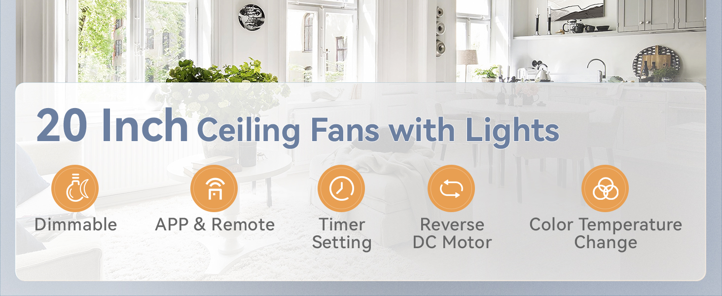 LEDIARY bedroom ceiling fans