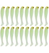 20Pcs Glow in The Dark Fishing Lures, Soft Plastic Swimbaits for Freshwater or Saltwater Use, Wal...