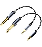 JSADZKJ 3.5mm to 6.35mm TRS Stereo Cable 1/4" Male to 1/8" Male TRS Stereo Audio Aux Cable 30CM 1...