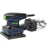 ZEITE 2.4 Amp Electric Palm Sander with 12Pcs Sandpapers, 1/4 Sheet Orbital Finishing Sander for ...
