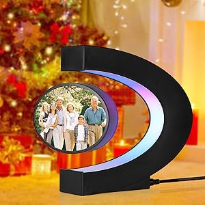 Magnetic floating picture frame, levitating photo frame with Light, levitating photos for display