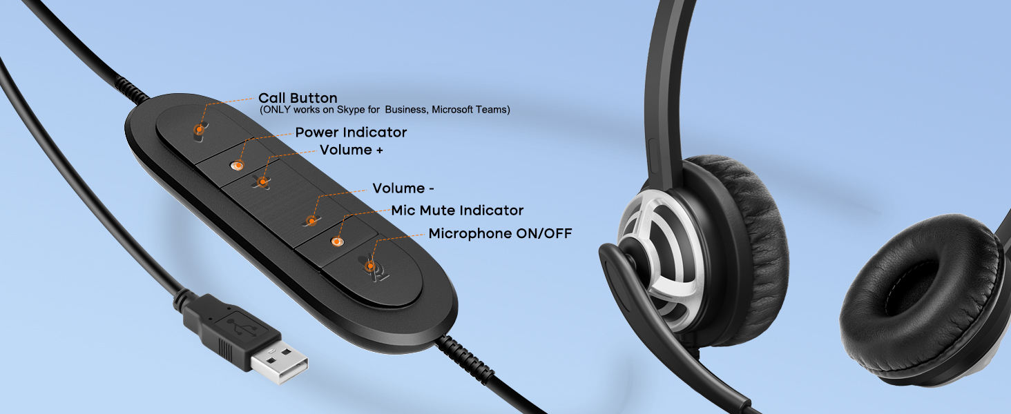 usb headset with microphone for pc