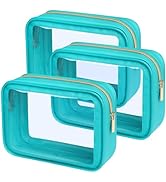 PACKISM TSA Approved Toiletry Bag - 3 Pack Upgrade Color-Edged Clear Makeup Bags, Clear Toiletry ...