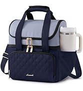 LOVEVOOK Insulated Lunch Bag For Women,Large Double Deck Adult Lunch Box,Teacher Lunch Tote Bag W...