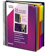 Performore 24 Pocket Spiral Project Organizer with 12 Dividers, Fits 8.5" X 11" Letter Size Paper...