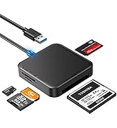 SD Card Reader USB 3.0, Snowkids 4 IN 1 Portable External Memory Card Readers Adapter High Speed ...