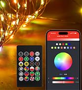 Ariceleo Fairy Lights 32.8 ft USB Powered RGB String Lights with Remote &amp; APP Control, 8 Modes, W...