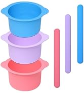3PCS Silicone Wax Warmer Liner, Reusable Silicone Wax Pot Liner with 3 Pcs Silicone Wax Sticks, M...