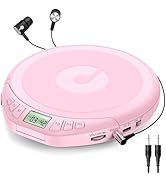Gueray Portable CD Player with Earphones,CD Discman for Car Home with Anti-Skip Shockproof Protec...