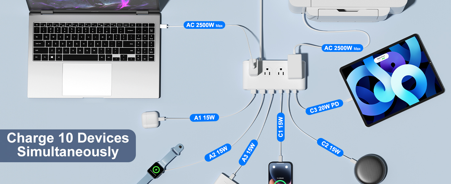 Charge 10 Devices Simultaneously