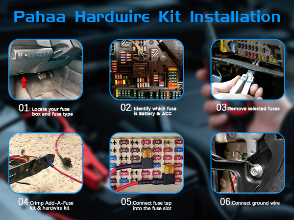 Dash cam Hardwired kit, USB-C Hardwired Cable kit, 12V-24V to 5V Hardwired Cable kit