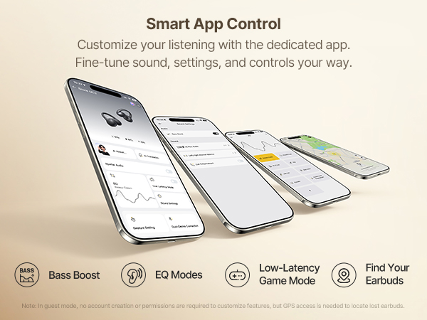 Smart App Control Clip on Earbuds