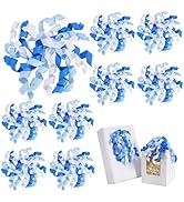 TONIFUL 8 Pack Blue White Curly Ribbon Bows 4.5 Inch Grosgrain Gift Wrap Bows for Gift Wrapping, ...