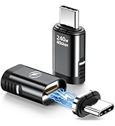 DuHeSin USB C Magnetic Adapter 240W, (2 Pack) Magnetic USB C Adapter 24 Pin Straight with USBC 4 ...