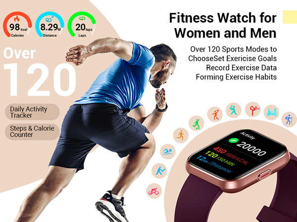 Fitness watches for women Android and iPhone compatible smart watches for men
