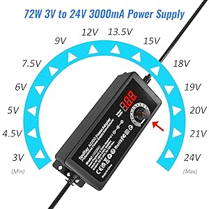 3v 4.5v 5v 6v 7.5v 9v 10v 12v 13.5v 15v ac dc power supply adapter charger 