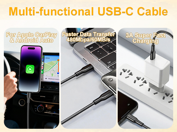 metal charging cable usb c