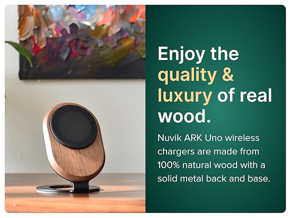 Nuvik ARK Uno 100% wooden wireless charger