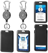 Badge Holder Retractable Clip, Heavy Duty Carabiner Badge Reel Key Chain with Magnetic Closure, L...