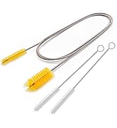 Flexible Drain Brush,Nylon Cleaner Double Ended Elastic Hose Pipe 67-inch and 2 PCS 8.2-inch Stra...