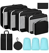Easortm Packing Cubes for Suitcases, Travel Cubes for Packing 11 Set Luggage Organizers for Suitc...