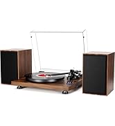 Mersoco Record Player with Magnetic Cartridge, Bluetooth Belt Drive Vinyl Turntable High Fidelity...
