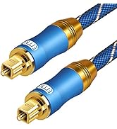 EMK Optical Audio Cable Digital Toslink Cable - [Nylon Braided Jacket,Durable and Flexible] Fiber...
