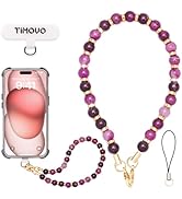 TiMOVO Marble Beaded Phone Wrist Strap, Hands-Free Healing Beaded Cell Phone Charms Strap Lanyard...
