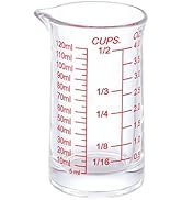 Shot Glass Measuring Cup 4 Ounce/120ML Liquid Heavy High Espresso Glass Cup Red Line,V-Shaped Spout