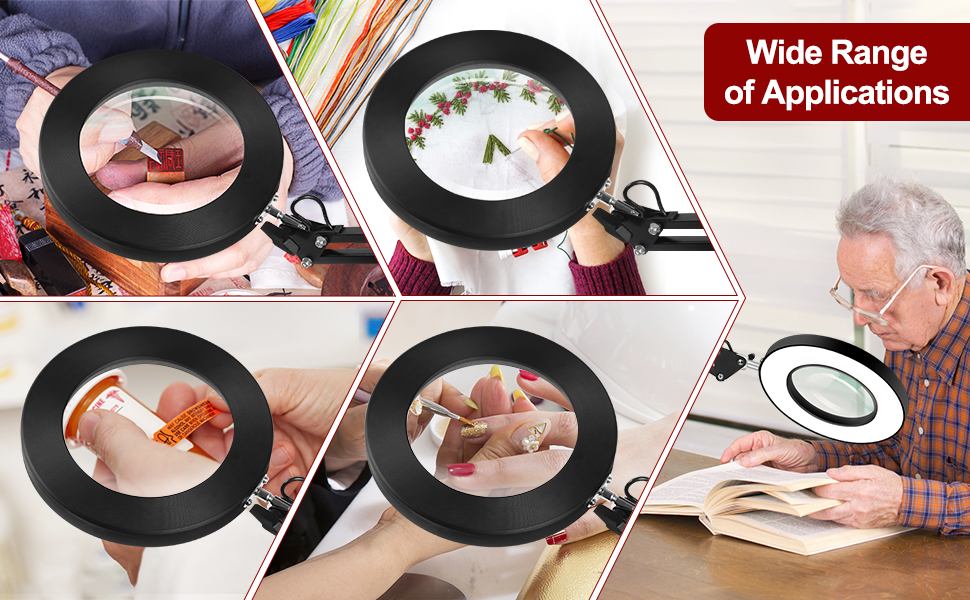 magnifying glass with light and stand