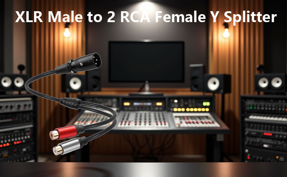 CERRXIAN XLR Male to 2 RCA Female Y Splitter
