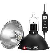 8.5" Reptile Heat Lamp Fixture with PID Dimming Thermostat, Independent Day Night Temperature Con...