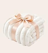 BEDELITE Faux Fur Throw Blanket for Couch, Soft and Cozy Luxurious 3D Striped Fluffy Blanket, 770...