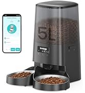Invengo MeowServe S20D Dual Bowl Automatic Cat Feeder &amp; Dog Feeder?–?5L Dual Hopper Pet Food Disp...