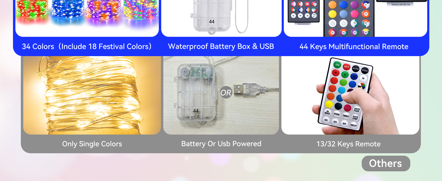 color changing fairy lights battery operated