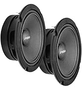 PRV AUDIO 6.5 Midrange Speakers Pair 6MR200A-4, 200 Watts, 4 Ohm Shallow Mount Car Audio Slim Spe...