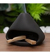 MOUGIGI Palo Santo Holder Incense Burner-Zongzi Clay Smudge Bowl with Chimney, Mini Ceramic Firep...