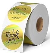BESTIKER 2 Inch Circle Holographic Thermal Sticker Labels Gold, 400pcs Printable Round Thermal Pr...