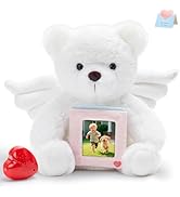 CozyWorld 10" Heartbeat Recordable Angel Bear, Voice Recorder Teddy Bear w/30 Sec Recorder, Soft ...